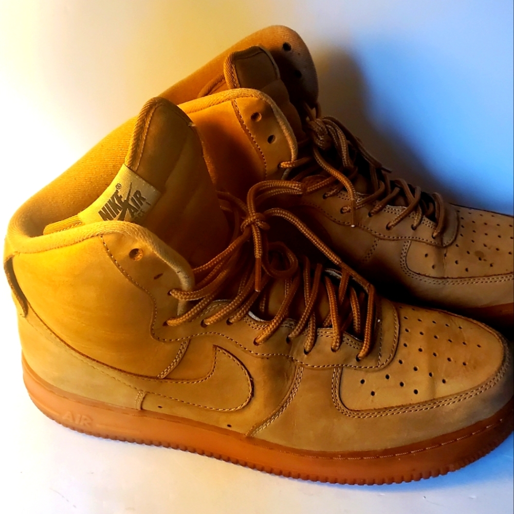 Nike Air Force high 7 flax wheat,  size 11
